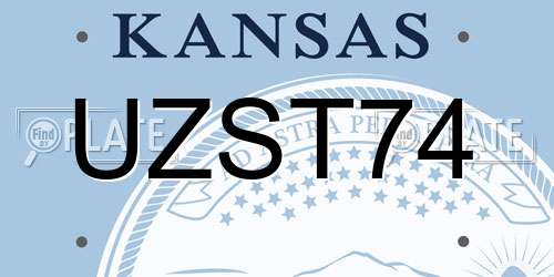 UZST74 Kansas License Plate