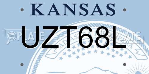 UZT68L Kansas License Plate