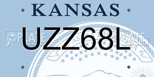 UZZ68L Kansas License Plate