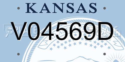 V04569D Kansas License Plate