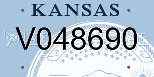 V048690 Kansas License Plate