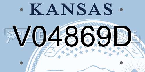 V04869D Kansas License Plate