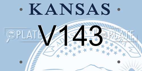 V143 Kansas License Plate