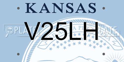 V25LH Kansas License Plate