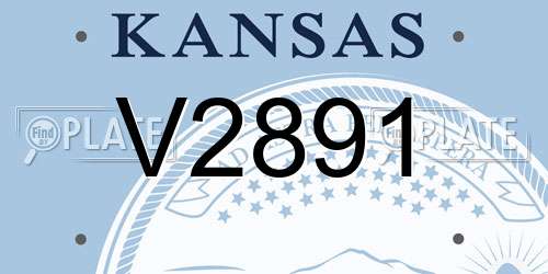 V2891 Kansas License Plate