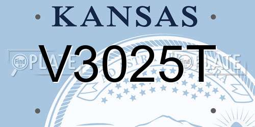 V3025T Kansas License Plate