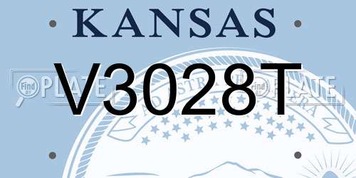 V3028T Kansas License Plate