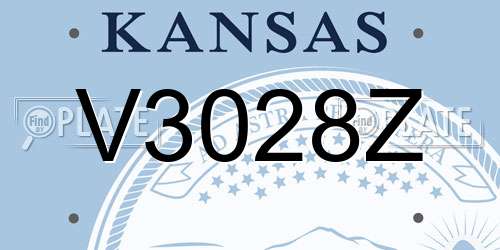 V3028Z Kansas License Plate