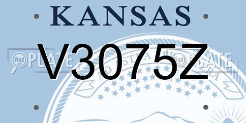 V3075Z Kansas License Plate
