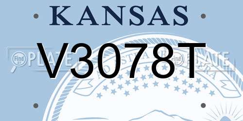V3078T Kansas License Plate