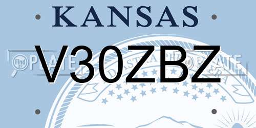 V30ZBZ Kansas License Plate