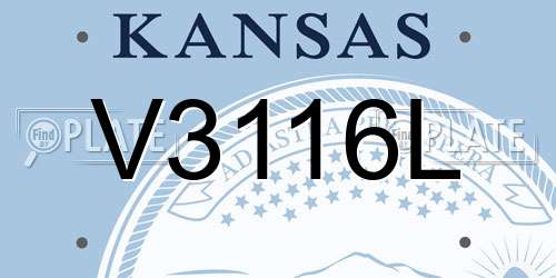 V3116L Kansas License Plate