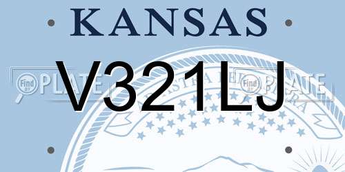 V321LJ Kansas License Plate
