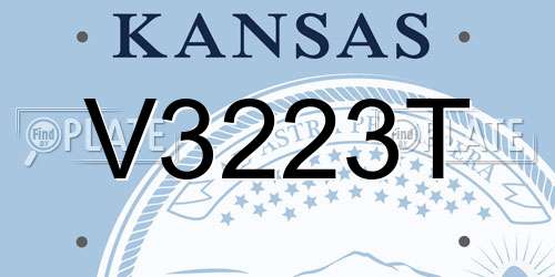 V3223T Kansas License Plate