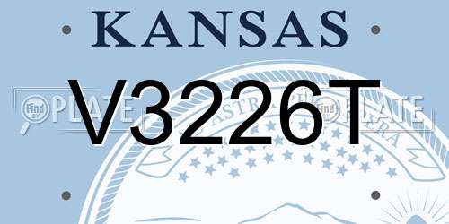 V3226T Kansas License Plate