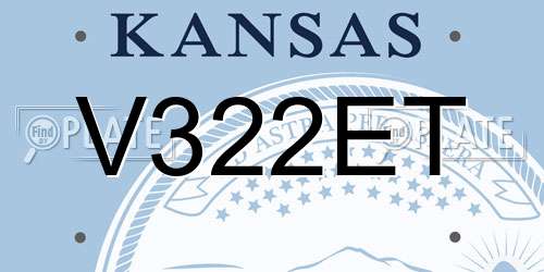 V322ET Kansas License Plate