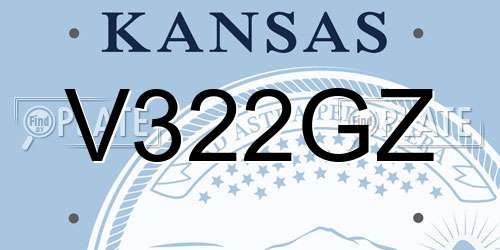 V322GZ Kansas License Plate