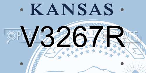 V3267R Kansas License Plate
