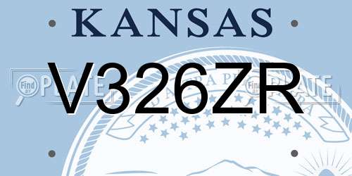 V326ZR Kansas License Plate