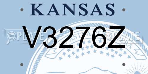 V3276Z Kansas License Plate