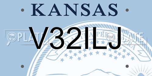 V32ILJ Kansas License Plate