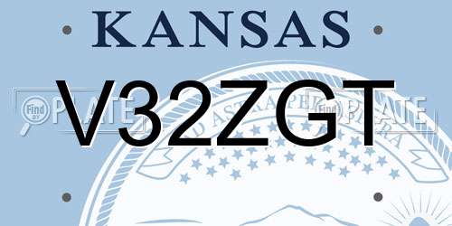 V32ZGT Kansas License Plate