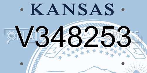 V348253 Kansas License Plate