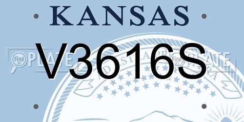 V3616S Kansas License Plate