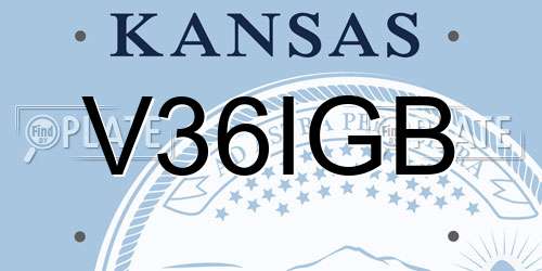 V36IGB Kansas License Plate
