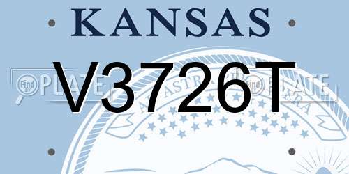 V3726T Kansas License Plate