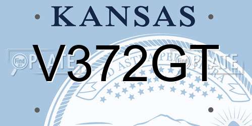 V372GT Kansas License Plate