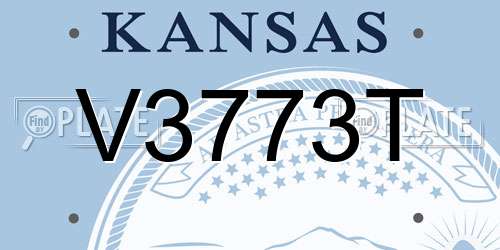 V3773T Kansas License Plate