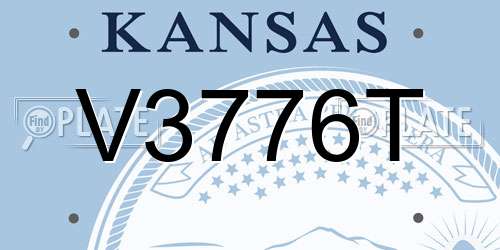 V3776T Kansas License Plate