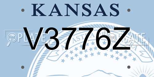 V3776Z Kansas License Plate