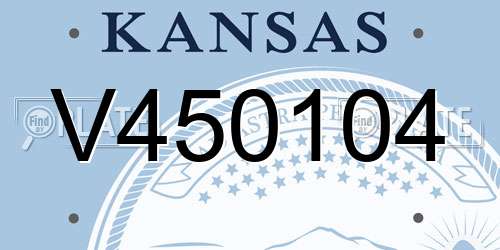 V450104 Kansas License Plate
