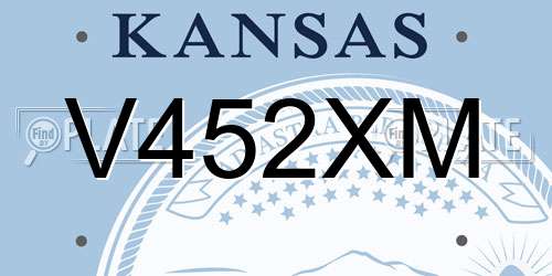 V452XM Kansas License Plate