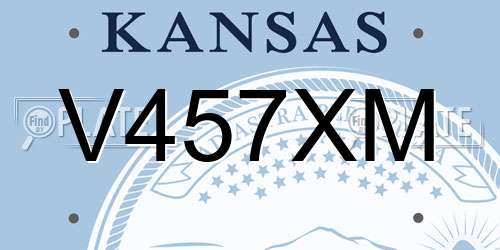 V457XM Kansas License Plate