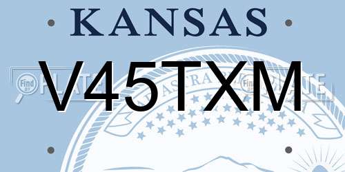 V45TXM Kansas License Plate