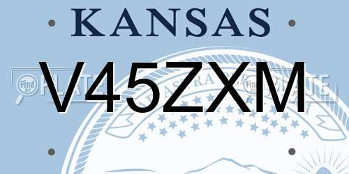 V45ZXM Kansas License Plate