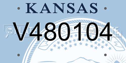 V480104 Kansas License Plate
