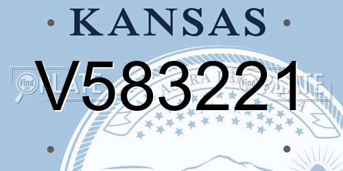 V583221 Kansas License Plate
