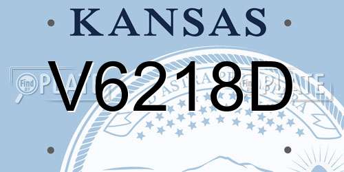 V6218D Kansas License Plate