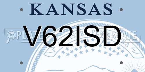 V62ISD Kansas License Plate