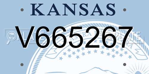 V665267 Kansas License Plate