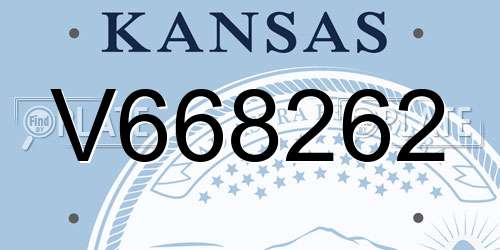 V668262 Kansas License Plate