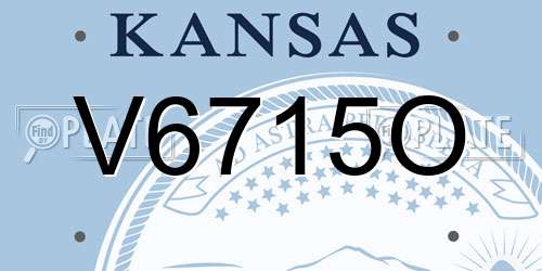 V6715O Kansas License Plate