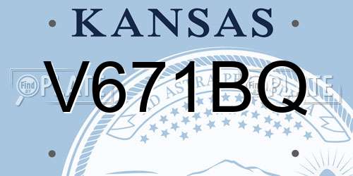 V671BQ Kansas License Plate