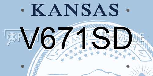 V671SD Kansas License Plate