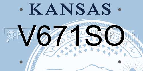 V671SO Kansas License Plate