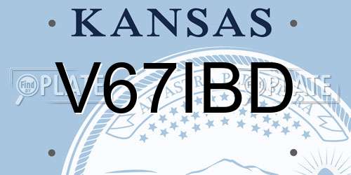 V67IBD Kansas License Plate